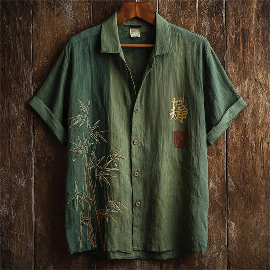 Fitzwear Japanese Bamboo Embroidered Linen Shirt