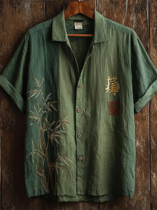 Fitzwear Japanese Bamboo Embroidered Linen Shirt